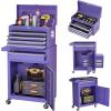 imageGreenvelly Metal Tool Chest8Drawer Rolling Tool Chest with WheelsTool Cabinet with Wheels2 in 1 Detachable Tool CabinetLiners and Locking System for Warehouse GarageWorkshopPurplePurple