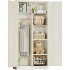 imageGreenvelly Metal Wardrobe Cabinet with Lock Door 72quot Metal Wardrobe Closet with Hanging Rods and Adjustable Shelves Clothing Storage Closet Cabinet for Home Office Employee Gym GreyGrey