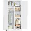 imageGreenvelly Metal Wardrobe Cabinet with Lock Door 72quot Metal Wardrobe Closet with Hanging Rods and Adjustable Shelves Clothing Storage Closet Cabinet for Home Office Employee Gym GreyWhite