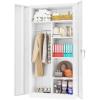 imageGreenvelly Metal Wardrobe Closet with Doors and Shelves72quot Armoire Wardrobe Closet for Hanging Clothes for Office Home School EmployeeGymWhite36quot W x 18quot DWarm StyleWhite
