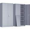 imageGreenvelly Steel SnapIt Storage Cabinet 72quot Locking Metal Garage Storage Cabinet with 4 Adjustable Shelves 2 Doors and Lock for File Office Garage Home BlackDark Gray