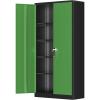 imageGreenvelly White Metal Storage Cabinet 72quot Steel Locking Cabinet with Doors and 4 Adjustable Shelves Tall Tool Storage for Home Office Metal Classroom Cabinet for GarageBlack Green