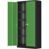 imageGreenvelly White Metal Storage Cabinet for Garage 72 Steel Locking Cabinet with Doors and 4 Shelves Tall Tool Organizer for Garage Systems Lockable File Storage for Home Office ClassroomBlack Green