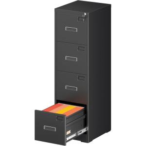 imageGreenvelly 4 Drawer File Cabinet with Lock Metal Filing Cabinet for Home Office Locking Vertical File Cabinet 18quot D File Cabinets for Home Office Easy Assemble WhiteBlack