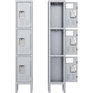 imageGreenvelly Metal Locker 66Lockers for Employees with 5DoorsTall Steel Lockable Storage Lockers with Standing LegsCard SlotsVents for GymSchoolOfficeKids RoomBlueGrey