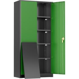imageGreenvelly Metal Storage Cabinet with 2 Drawers36quot Black Lockable Metal Cabinets with Doors and Shelves Steel File Cabinet with Lock for Home Office Garage School ApartmentWarehouseBlack Green