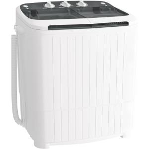 imageGreenvelly Portable Washing Machine 16 Lbs Compact Mini Washer and Dryer Combo Semiautomatic Twin Tub Washer with Drain Pump for Dorms Apartments RVs BlueGrey