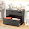 imageGreenvelly 3 Drawer Mobile File Cabinet with Lock Metal Rolling Filing Cabinet for Under Desk Organizer LetterLegalA4 File Easy Assembly BlackBlack