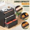 imageGreenvelly 3 Drawer Mobile File Cabinet with Lock Metal Rolling Filing Cabinet for Under Desk Organizer LetterLegalA4 File Easy Assembly BlackBlack