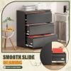 imageGreenvelly 3 Drawer Mobile File Cabinet with Lock Metal Rolling Filing Cabinet for Under Desk Organizer LetterLegalA4 File Easy Assembly BlackBlack