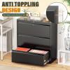 imageGreenvelly 3 Drawer Mobile File Cabinet with Lock Metal Rolling Filing Cabinet for Under Desk Organizer LetterLegalA4 File Easy Assembly BlackBlack