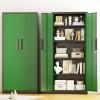 imageGreenvelly Metal Storage Cabinet 63quot H Locking Metal Storage Cabinet with Doors and 4 Shelves Lockable Steel Cabinets for Kitchen Bedroom Living Room Office BlackGreen