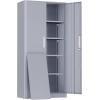 imageGreenvelly Metal Storage Cabinet 63quot H Locking Metal Storage Cabinet with Doors and 4 Shelves Lockable Steel Cabinets for Kitchen Bedroom Living Room Office BlackDark Grey