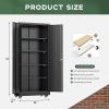 imageGreenvelly Metal Storage Cabinet 63quot H Locking Metal Storage Cabinet with Doors and 4 Shelves Lockable Steel Cabinets for Kitchen Bedroom Living Room Office BlackBlack1