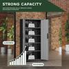 imageGreenvelly Metal Storage Cabinet 63quot H Locking Metal Storage Cabinet with Doors and 4 Shelves Lockable Steel Cabinets for Kitchen Bedroom Living Room Office BlackBlack Grey