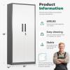 imageGreenvelly Metal Storage Cabinet 63quot H Locking Metal Storage Cabinet with Doors and 4 Shelves Lockable Steel Cabinets for Kitchen Bedroom Living Room Office BlackWhite Grey
