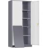 imageGreenvelly Metal Storage Cabinet 63quot H Locking Metal Storage Cabinet with Doors and 4 Shelves Lockable Steel Cabinets for Kitchen Bedroom Living Room Office BlackWhite Grey