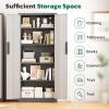 imageGreenvelly Metal Storage Cabinet 63quot H Locking Metal Storage Cabinet with Doors and 4 Shelves Lockable Steel Cabinets for Kitchen Bedroom Living Room Office BlackWhite Grey