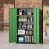 imageGreenvelly Metal Storage Cabinet 63quot H Locking Metal Storage Cabinet with Doors and 4 Shelves Lockable Steel Cabinets for Kitchen Bedroom Living Room Office BlackGreen