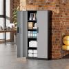 imageGreenvelly Metal Storage Cabinet 63quot H Locking Metal Storage Cabinet with Doors and 4 Shelves Lockable Steel Cabinets for Kitchen Bedroom Living Room Office BlackBlack Grey