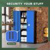 imageGreenvelly Metal Storage Cabinet 63quot H Locking Metal Storage Cabinet with Doors and 4 Shelves Lockable Steel Cabinets for Kitchen Bedroom Living Room Office BlackBlue