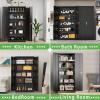 imageGreenvelly Metal Storage Cabinet 63quot H Locking Metal Storage Cabinet with Doors and 4 Shelves Lockable Steel Cabinets for Kitchen Bedroom Living Room Office BlackBlack1