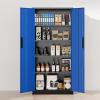 imageGreenvelly Metal Storage Cabinet 63quot H Locking Metal Storage Cabinet with Doors and 4 Shelves Lockable Steel Cabinets for Kitchen Bedroom Living Room Office BlackBlue