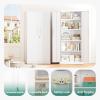 imageGreenvelly Metal Storage Cabinet 63quot H Locking Metal Storage Cabinet with Doors and 4 Shelves Lockable Steel Cabinets for Kitchen Bedroom Living Room Office BlackWhite