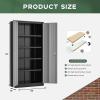 imageGreenvelly Metal Storage Cabinet 63quot H Locking Metal Storage Cabinet with Doors and 4 Shelves Lockable Steel Cabinets for Kitchen Bedroom Living Room Office BlackBlack Grey