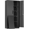 imageGreenvelly Metal Storage Cabinet 63quot H Locking Metal Storage Cabinet with Doors and 4 Shelves Lockable Steel Cabinets for Kitchen Bedroom Living Room Office BlackBlack
