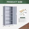 imageGreenvelly Metal Storage Cabinet 63quot H Locking Metal Storage Cabinet with Doors and 4 Shelves Lockable Steel Cabinets for Kitchen Bedroom Living Room Office BlackDark Grey
