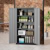 imageGreenvelly Metal Storage Cabinet 63quot H Locking Metal Storage Cabinet with Doors and 4 Shelves Lockable Steel Cabinets for Kitchen Bedroom Living Room Office BlackBlack Grey