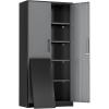 imageGreenvelly Metal Storage Cabinet 63quot H Locking Metal Storage Cabinet with Doors and 4 Shelves Lockable Steel Cabinets for Kitchen Bedroom Living Room Office BlackBlack Grey