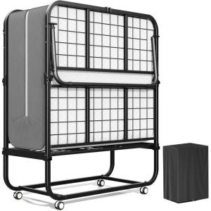 imageGreenvelly Folding Bed with Mattress75quot x 38quot Foldable Beds for Adults Roll AwayBed with Metal Frame for Home OfficeGuestTwin SizeHospitalBed38 with Cover Protector