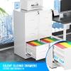 imageGreenvelly Lateral File Cabinet with Lock3 Drawer Metal Filing Cabinet for Home Office Black Steel Lateral File Drawers Wide Office File Cabinet with Hanging Bars for A4 LegalLetter SizeWhite