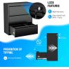 imageGreenvelly Lateral File Cabinet with Lock3 Drawer Metal Filing Cabinet for Home Office Black Steel Lateral File Drawers Wide Office File Cabinet with Hanging Bars for A4 LegalLetter SizeBlack