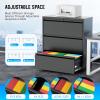 imageGreenvelly Lateral File Cabinet with Lock3 Drawer Metal Filing Cabinet for Home Office Black Steel Lateral File Drawers Wide Office File Cabinet with Hanging Bars for A4 LegalLetter SizeBlack