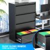 imageGreenvelly Lateral File Cabinet with Lock3 Drawer Metal Filing Cabinet for Home Office Black Steel Lateral File Drawers Wide Office File Cabinet with Hanging Bars for A4 LegalLetter SizeBlack