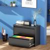 imageGreenvelly Lateral File Cabinet with Lock3 Drawer Metal Filing Cabinet for Home Office Black Steel Lateral File Drawers Wide Office File Cabinet with Hanging Bars for A4 LegalLetter SizeBlack