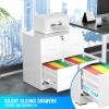 imageGreenvelly Lateral File Cabinet with Lock3 Drawer Metal Filing Cabinet for Home Office Black Steel Lateral File Drawers Wide Office File Cabinet with Hanging Bars for A4 LegalLetter SizeWhite