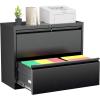 imageGreenvelly Lateral File Cabinet with Lock3 Drawer Metal Filing Cabinet for Home Office Black Steel Lateral File Drawers Wide Office File Cabinet with Hanging Bars for A4 LegalLetter SizeBlack