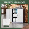 imageGreenvelly Metal Cabinet 36quot Locking Storage File Cabinet with Doors and Shelves for OfficeHomeGymSchoolKitchenDark GreyGrey White
