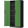 imageGreenvelly Metal Garage Storage Cabinet Lockable Metal Cabinets with 2 Doors and Shelves36Steel Storage Locking Counter Cabinet for OfficeGarageKitchenHomeSchoolGrey WhiteBlack Green