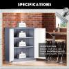 imageGreenvelly Metal Garage Storage Cabinet Lockable Metal Cabinets with 2 Doors and Shelves36Steel Storage Locking Counter Cabinet for OfficeGarageKitchenHomeSchoolGrey WhiteGrey White