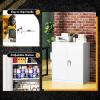 imageGreenvelly Metal Garage Storage Cabinet Lockable Metal Cabinets with 2 Doors and Shelves36Steel Storage Locking Counter Cabinet for OfficeGarageKitchenHomeSchoolGrey WhiteWhite