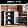 imageGreenvelly Metal Garage Storage Cabinet Lockable Metal Cabinets with 2 Doors and Shelves36Steel Storage Locking Counter Cabinet for OfficeGarageKitchenHomeSchoolGrey WhiteBlack Grey