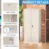 imageGreenvelly Metal Garage Storage Cabinet Lockable Metal Cabinets with 2 Doors and Shelves36Steel Storage Locking Counter Cabinet for OfficeGarageKitchenHomeSchoolGrey WhiteGrey
