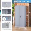 imageGreenvelly Metal Garage Storage Cabinet Lockable Metal Cabinets with 2 Doors and Shelves36Steel Storage Locking Counter Cabinet for OfficeGarageKitchenHomeSchoolGrey WhiteDark Grey