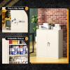 imageGreenvelly Metal Garage Storage Cabinet Lockable Metal Cabinets with 2 Doors and Shelves36Steel Storage Locking Counter Cabinet for OfficeGarageKitchenHomeSchoolGrey WhiteGrey