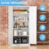 imageGreenvelly Metal Garage Storage Cabinet Lockable Metal Cabinets with 2 Doors and Shelves36Steel Storage Locking Counter Cabinet for OfficeGarageKitchenHomeSchoolGrey WhiteWhite